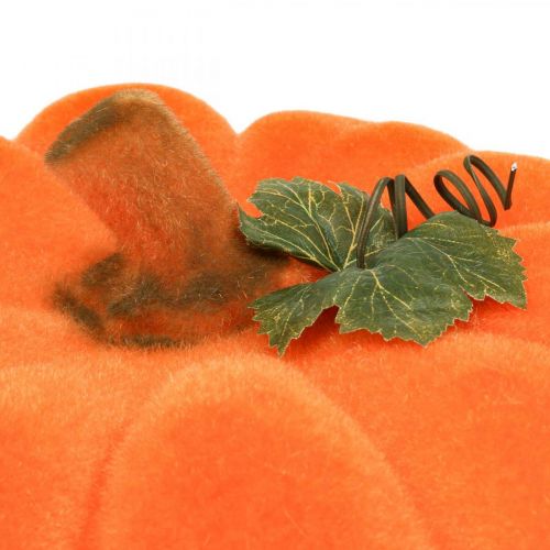 Floristik24 Pumpa deco orange stor Flockad höstdekor Ø30cm