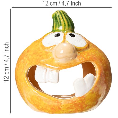 Pumpa dekorationsfigur och värmeljushållare, roligt ansikte, höstdekoration, 12 cm, 2 stycken | Floristik24.se
