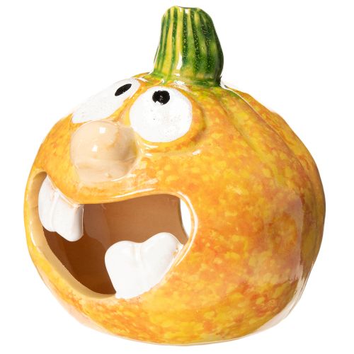 Pumpa dekorationsfigur och värmeljushållare, roligt ansikte, höstdekoration, 12 cm, 2 stycken | Floristik24.se
