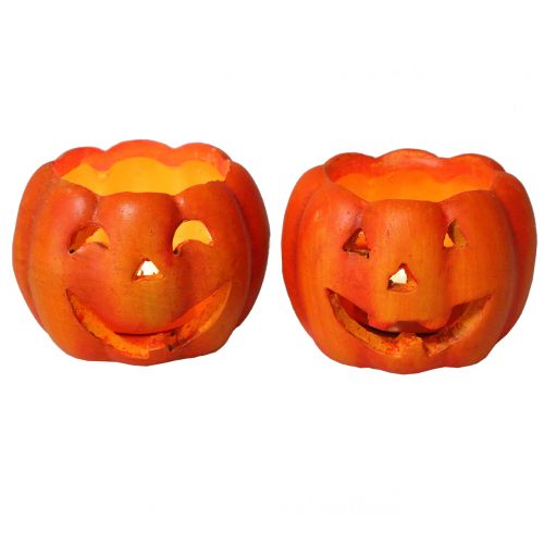 Floristik24 Pumpa lykta orange Ø8,5cm H6,5cm 2st