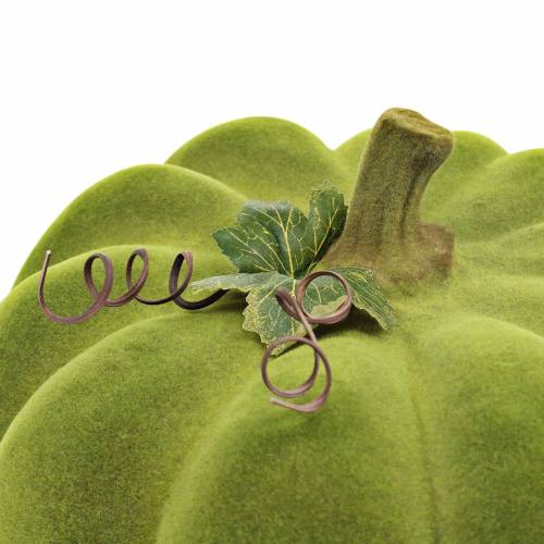 Artikel Dekorativ pumpa flockade mossgrön 32cm