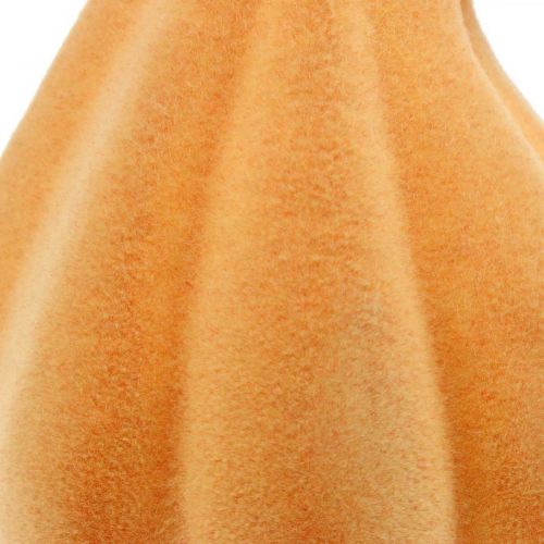 Artikel Dekorativ pumpa böjd apelsin flockade Konstgjord dekorativ pumpa 18cm