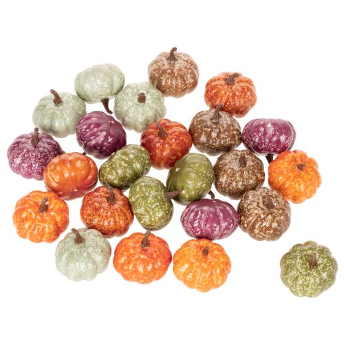 Minipumpadekorationset, höst- och halloweendekorationer, blandade färger, 4 cm, 24 delar | Floristik24.se