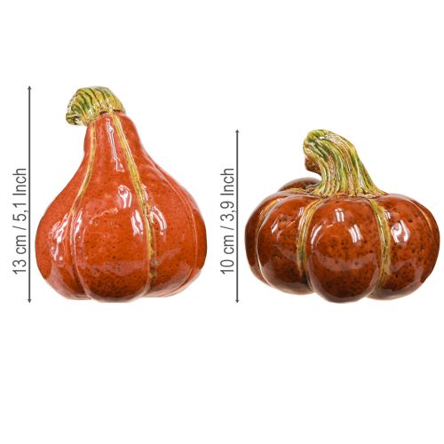 Artikel Pumpor keramik höstdekoration brun orange 10/13cm 2 st