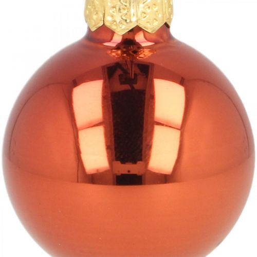 Artikel Mini julkulor glas roströd matt/blank Ø2cm 44st