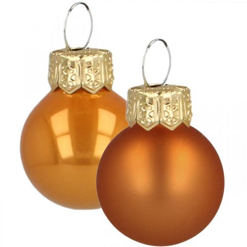 Artikel Mini julkulor glas orange matt/blank Ø2cm 44st