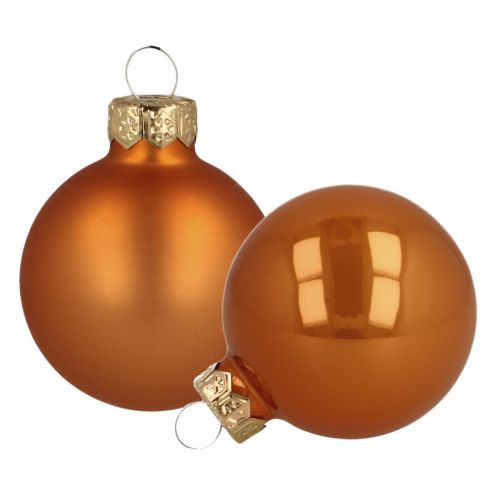 Julkulor glas orange kulor matt/blank Ø4cm 60 st