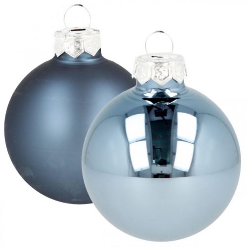 Floristik24 Julkulor glas blå matt blank Ø5,5cm 26st