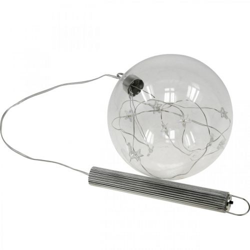 Floristik24 Julkula LED-kula Ø12cm 15L inuti varmvit timer