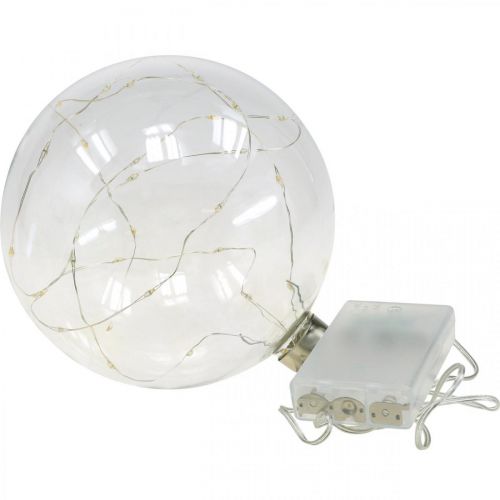 Floristik24 Julkula LED-kula Ø15cm 30L inuti varmvit timer