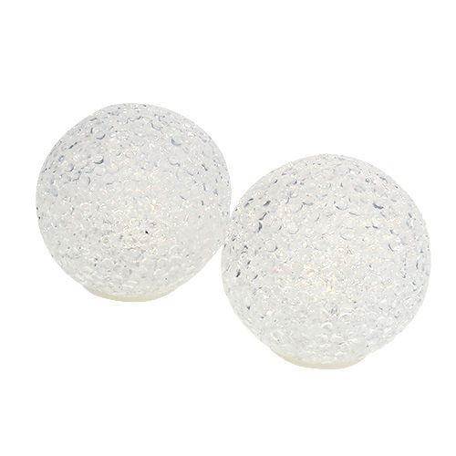 Floristik24 Bolla med belysning medium vitvarm Ø7cm 6st