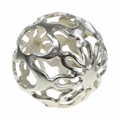 Floristik24 Dekorativa boll öppna metall silver Ø15cm