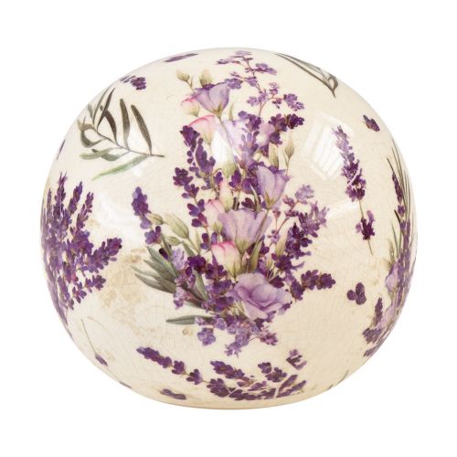 Floristik24 Keramikkula med lavendelmotiv keramikdekor lila kräm 12cm