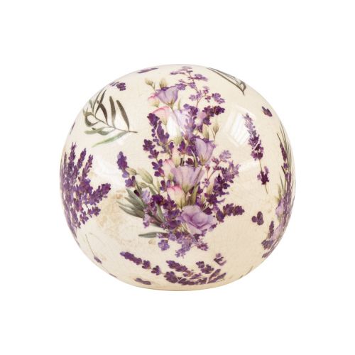 Keramikkula liten lavendel keramisk dekoration lila kräm Ø9,5cm