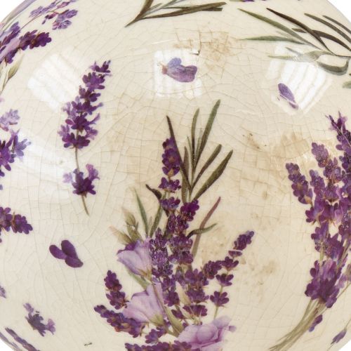 Floristik24 Keramikkula liten lavendel keramisk dekoration lila kräm Ø9,5cm