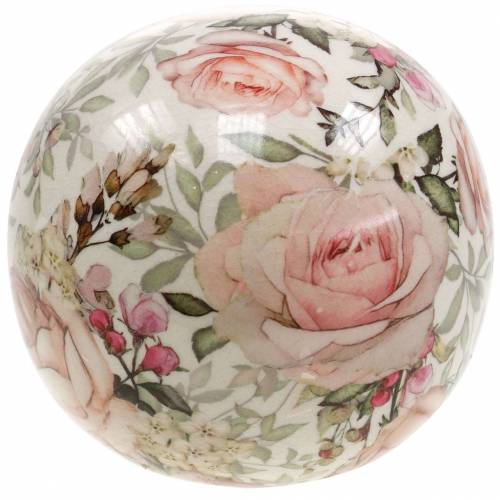 Floristik24 Dekorativ kula ros ljusrosa lergods Ø9cm