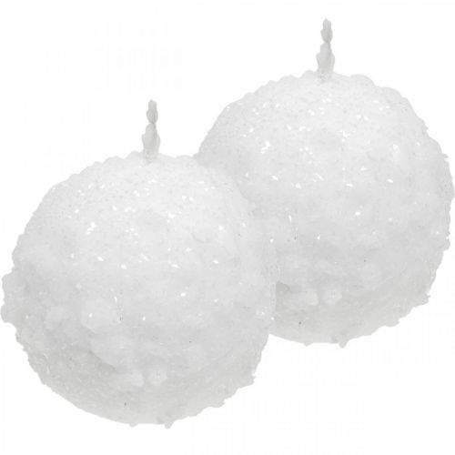Floristik24 Adventsljus, bollljus, snöbollsljus 80mm 4 st