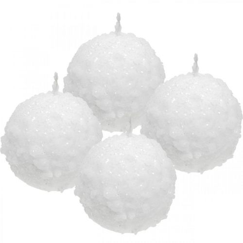 Floristik24 Adventsljus, bollljus, snöbollsljus 80mm 4 st