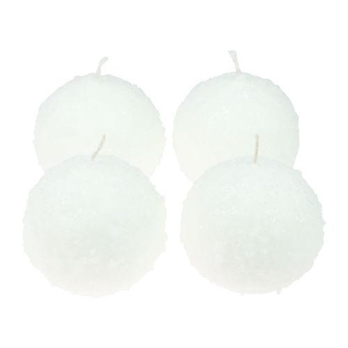 Floristik24 Bolljus vita snöbollsljus bollljus Ø10cm 4 st