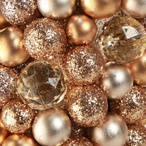 Floristik24 Bolkrans Julkrans Guld Pärla Klar Ø33cm