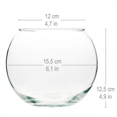 Artikel Kulvas Glasvas Klar rundbordsvas Blomvas Ø15,5cm H12,5cm