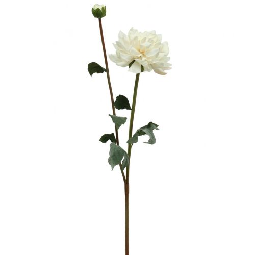 Konstgjord blomma Dahlia Vit Konstgjord blomma med knopp H57cm