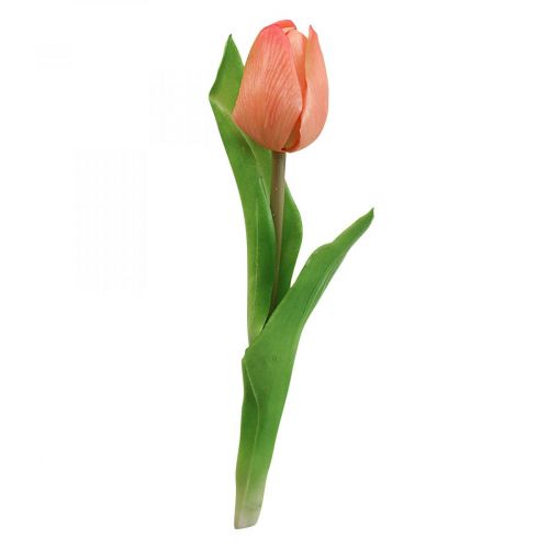 Artikel Konstgjord blomma Tulip Peach Real Touch vårblomma H21cm