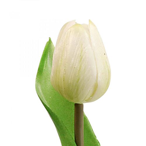 Floristik24 Konstgjord tulpan Vit Real Touch Vårblomma H21cm
