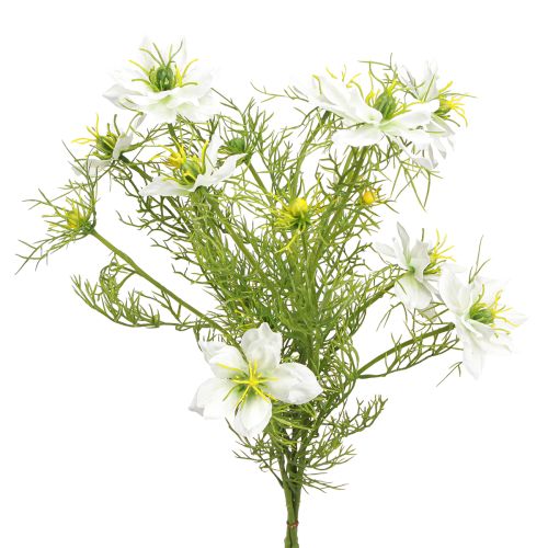 Artikel Konstgjorda blommor Vit Nigella Virgin i grönt 67cm 3 st