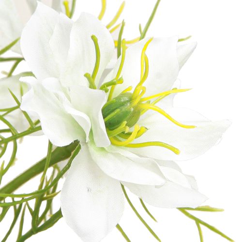 Artikel Konstgjorda blommor Vit Nigella Virgin i grönt 67cm 3 st