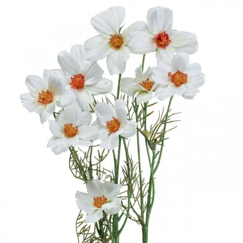 Konstgjorda blommor Cosmea vita sidenblommor H51cm 3 st
