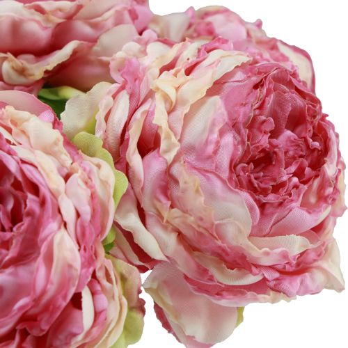 Artikel Konstgjorda Blommor Dekoration Konstgjorda pioner Rosa Antik 27cm 7 st