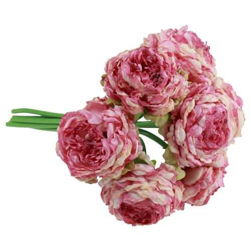 Artikel Konstgjorda Blommor Dekoration Konstgjorda pioner Rosa Antik 27cm 7 st