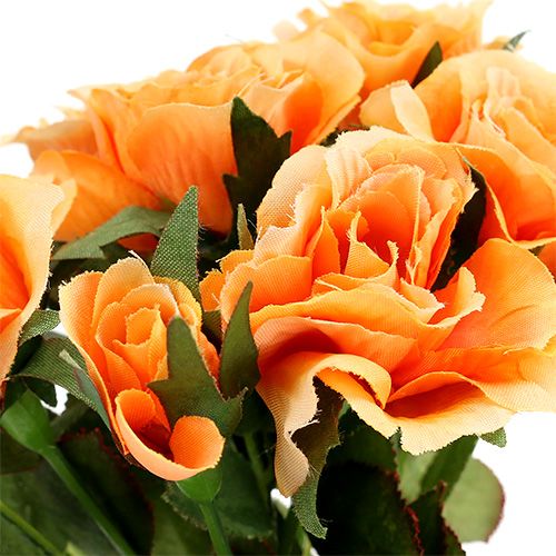 Artikel Konstgjorda blommor ros bukett orange L26cm 3st