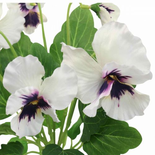 Floristik24 Konstgjorda blommor, sidenblommor, penséer Lila Vit 29cm