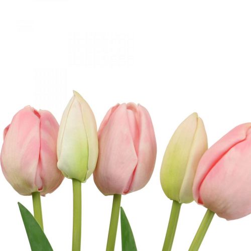 Artikel Konstgjorda blommor tulpanrosa, vårblomma 48cm gäng om 5