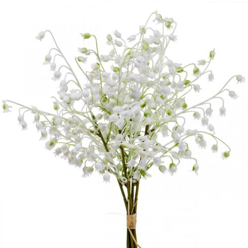 Floristik24 Konstgjorda blommor, konstgjorda liljekonvaljer dekoration vit 38cm 5st