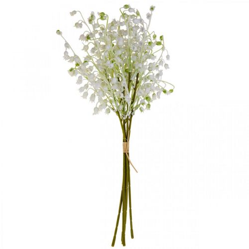 Floristik24 Konstgjorda blommor, konstgjorda liljekonvaljer dekoration vit 38cm 5st