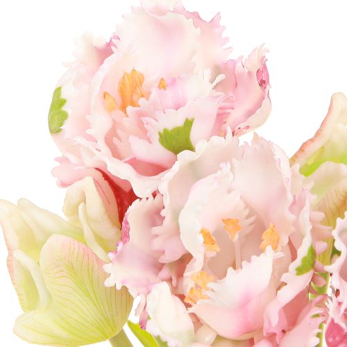 Artikel Konstgjord blombukett 5 papegojtulpaner Konstgjorda tulpaner 40cm