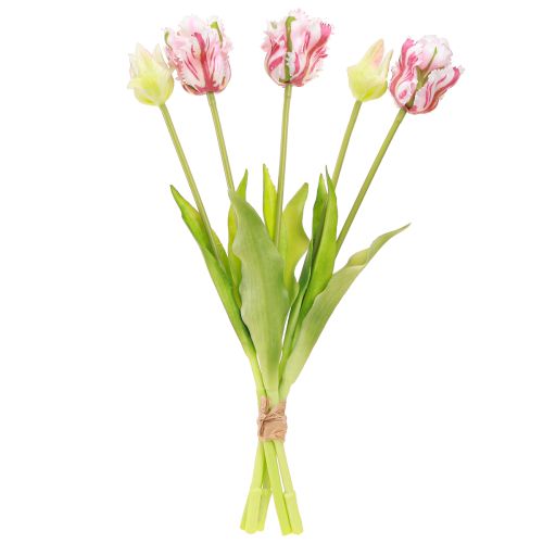 Artikel Konstgjord blombukett 5 papegojtulpaner Konstgjorda tulpaner 40cm