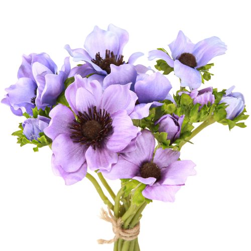 Artikel Konstgjord blombukett Anemone Windflower Blå Lila L28cm