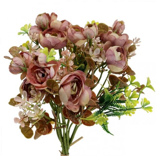 Floristik24 Konstgjorda blommor deco bukett ranunculus konstgjord rosa 32cm