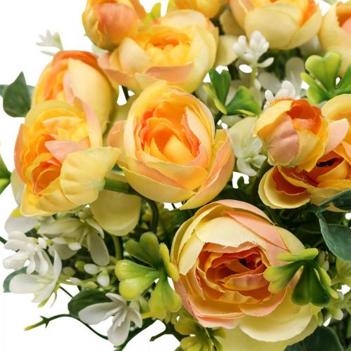 Floristik24 Konstgjorda blommor deco bukett ranunculus konstgjord gul 32cm