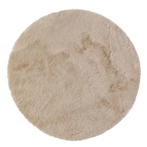 Artikel Fuskpäls dekorativ päls rund bordslöpare pälsmatta beige Ø38cm
