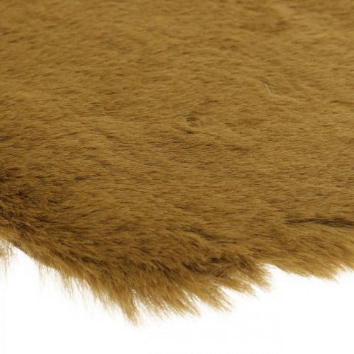 Floristik24 Pälsmatta dekorativ brun fuskpälsmatta 55×38cm
