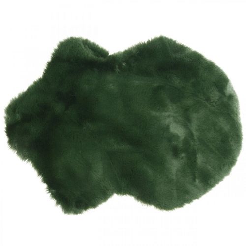 Dekorativ pälsmatta grön fuskpäls 55×38cm