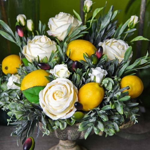 Artikel Konstgjord frukt, citron, dekorativa frukter L8,5cm Ø5cm 4st