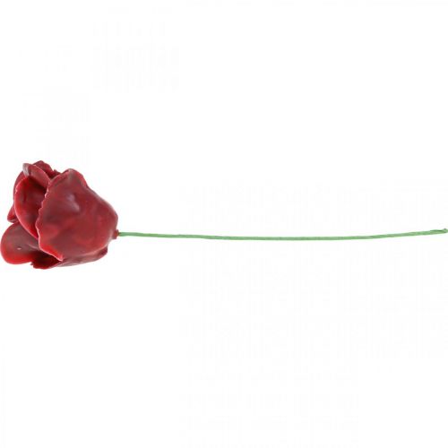 Floristik24 Konstgjorda rosor Bordeaux vaxrosor dekorativa rosor vax Ø6cm 18 st