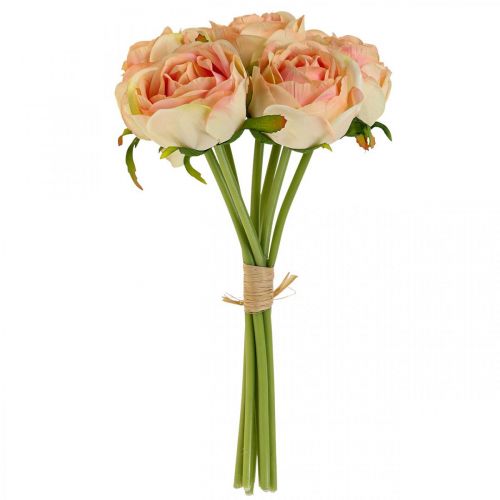 Floristik24 Konstgjorda rosor rosa konstgjorda rosor 28cm knippe 7 st