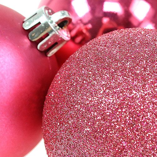 Floristik24 Plast julkulor rosa Ø6cm 10st